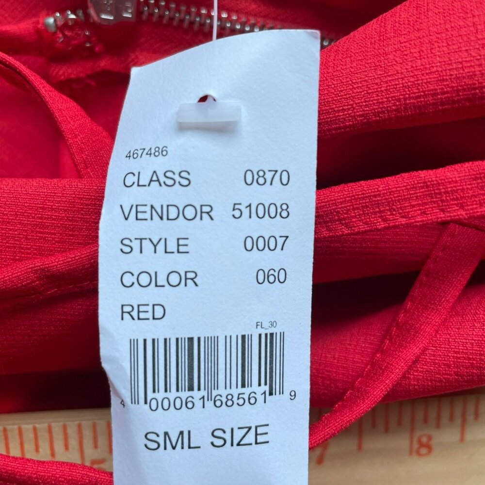 Selfie Leslie Bodycon Mini Dress Strappy Red Ruffle Bombshell Womens Small NWT - Picture 6 of 8